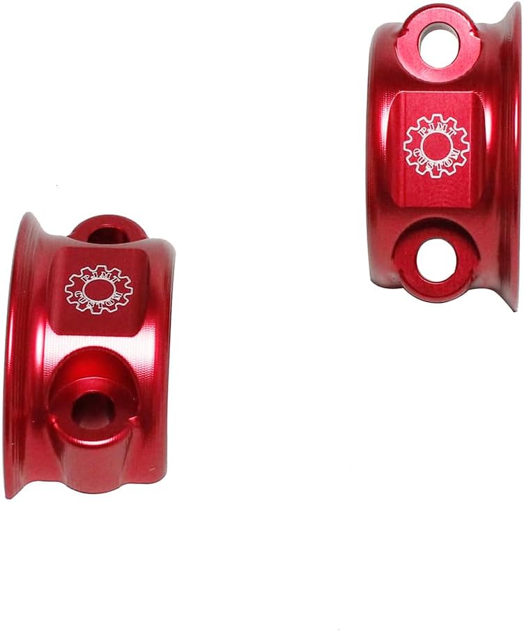 PJMTCUSTOM Red Left& Right Clutch Handlebar Clamp Lever Bracket Cover Fits for Harley Davidson XL, Softail, Dyna, Touring (Red) - Image 2